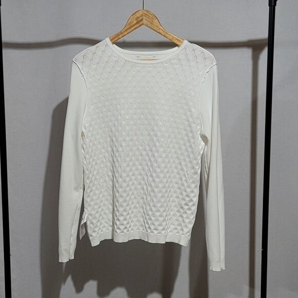 Buffalo David Bitton sweater white pull over preppy long sleeve cottagecore XL - Picture 7 of 16